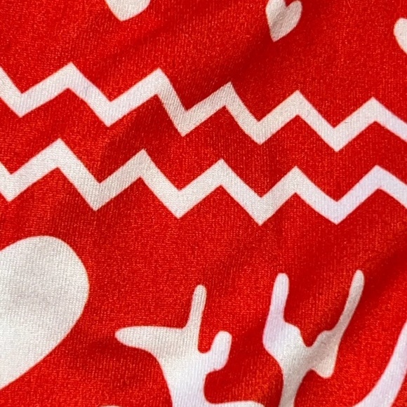 CBR Red Heart Deer Button-down Front V-neck Buttoned Flap Jumpsuit Pajama Onesie - Picture 6 of 6
